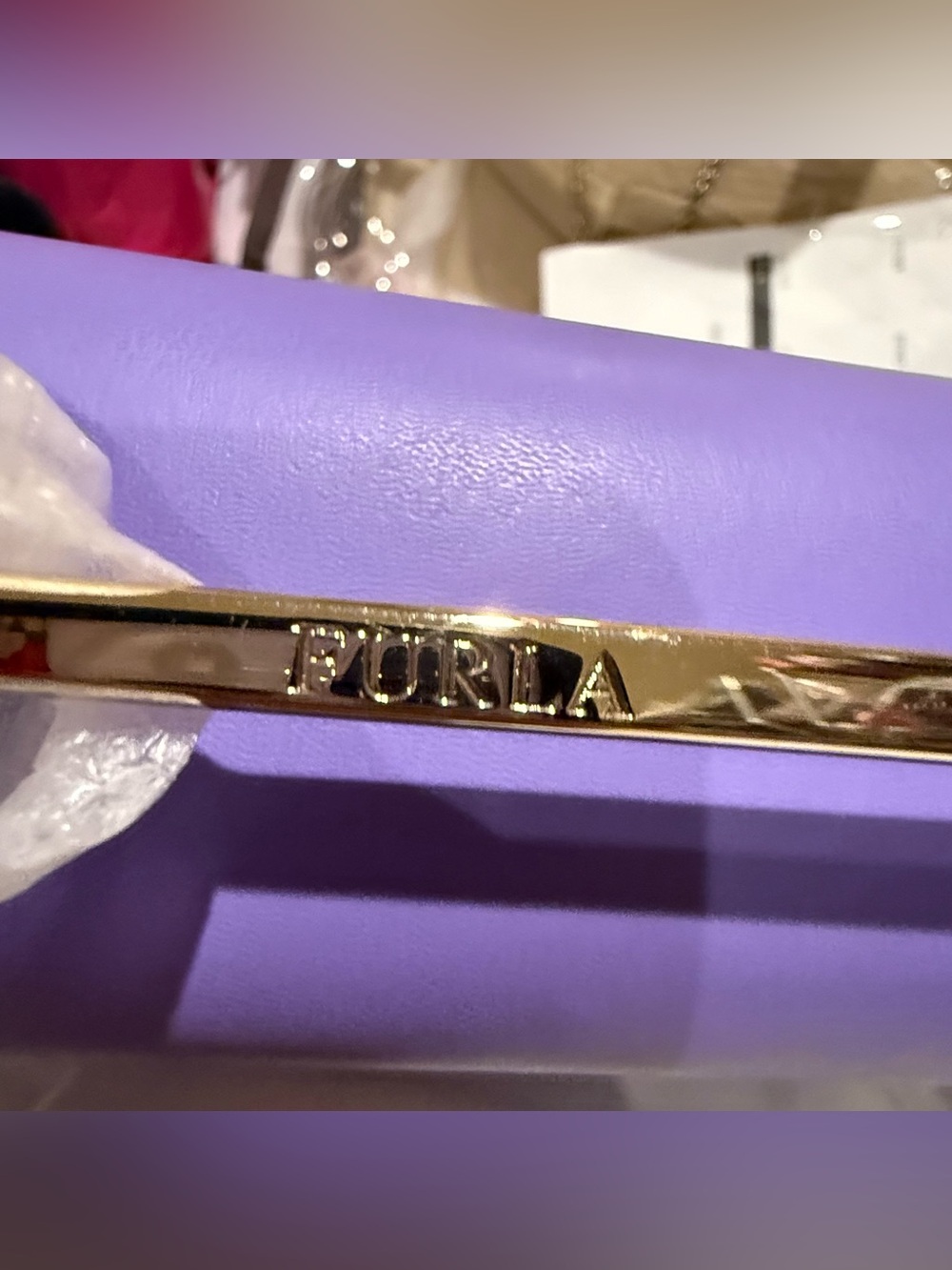 Furla Elisir small crossbody satchel in lilac smooth leather NWT made in Italy - Picture 6 of 16